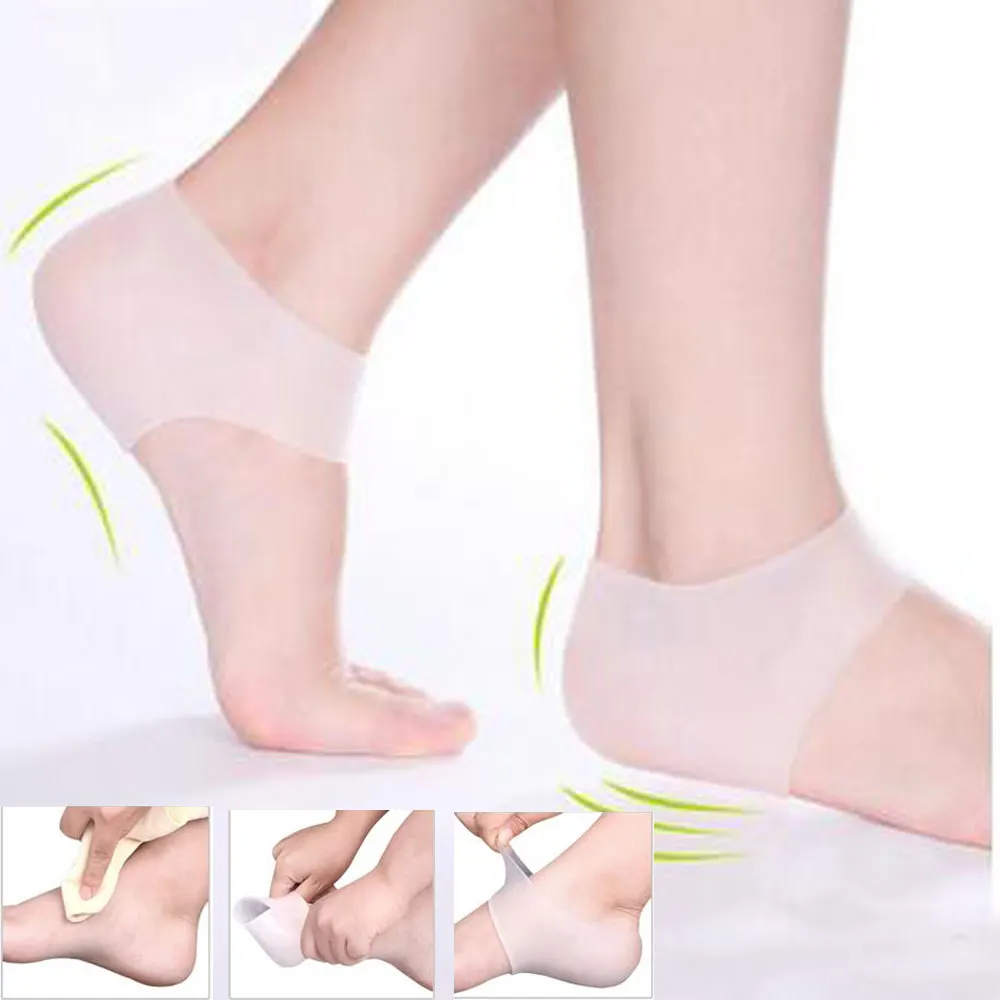 1 Pair Silicone Foot Chapped Care Tool Moisturizing Gel Heel Socks Cracked Skin Protector