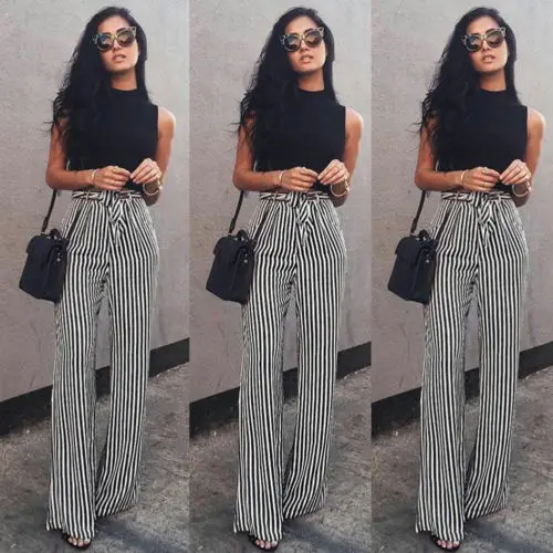 ladies plus size wide leg trousers