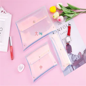

Hot Shiny Transparent PVC Makeup Cosmetic Bag Glitter Pouch Laser Pencil Case Travel Cosmetic Bags