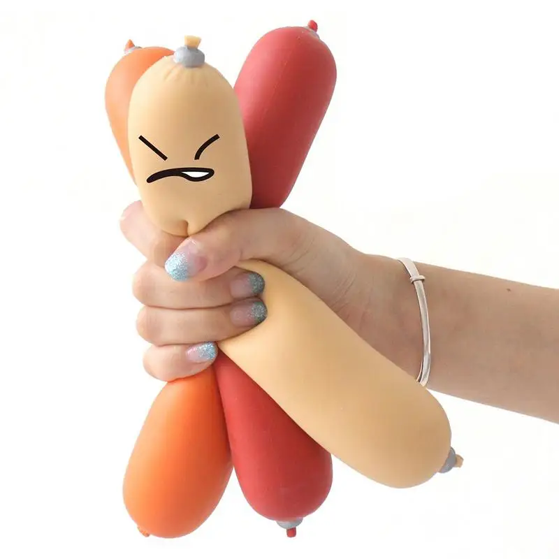 Ветчина отскок Squeeze Игрушка Foodie Высокая моделирования портативный Хот дог колбаса антистрессовая кукла для работы старший год давление
