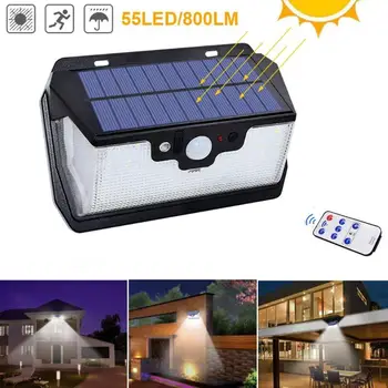 

SOLLED 55LEDs USB Rechargeable Solar Remote Control Induction Wall Lamp