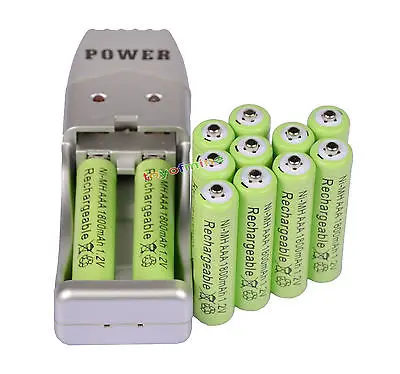

12pcs AAA 3A 1800mah 1.2V NiMH Green with USB Charger rechargeable battery