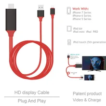 HDMI кабель для передачи данных для iPhone, HDMI адаптер для кабеля iPhone, 1080P цифровой аудио-видео конвертер для iPhone X/8/7/6 ТВ/проектор, подключи и играй