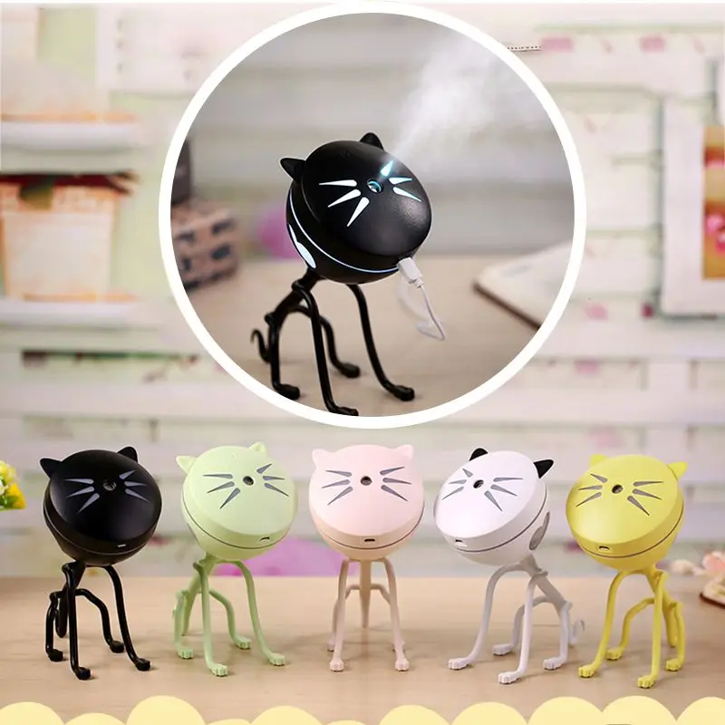 HOME 150ML портативный милый кот USB светодиодный светящийся увлажнитель воздуха с