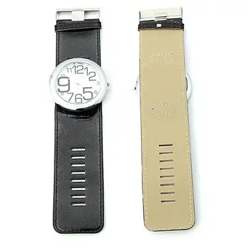 

Men Women Luxury Sport Faux Leather Big Marker Analog Quartz Wrist Watch