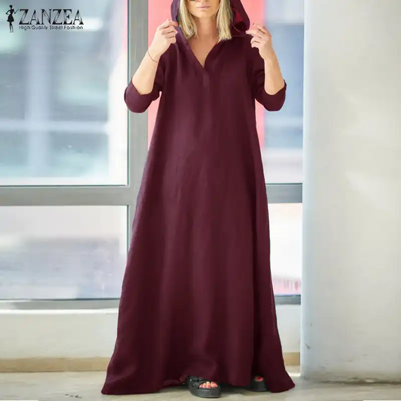 plus size hooded maxi dress