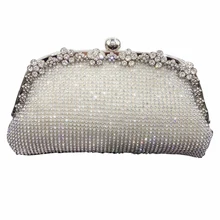 Новинка, вечерняя сумочка на цепочке с бриллиантами, серебряные свадебные сумки для невесты, женские вечерние сумки-мессенджеры, элегантный клатч