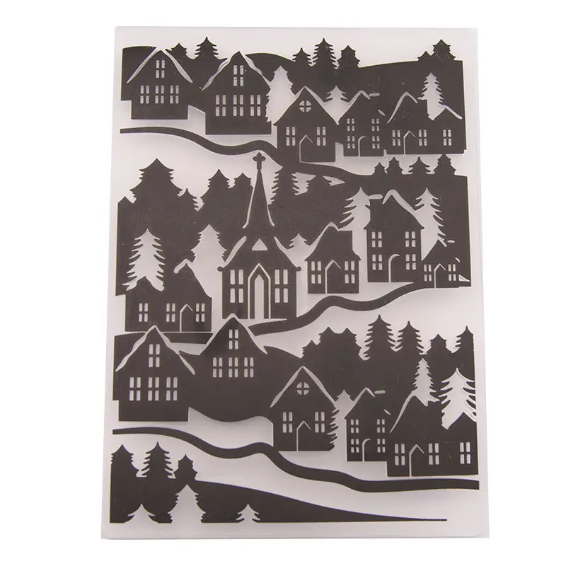 

Christmas Tree Home Plastic Embossing Folders for DIY Scrapbooking Paper Craft/Card Making Decoration Supplies 10.5*14.5cm