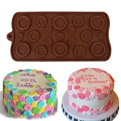 Цвет случайная кнопка формы Шоколад силиконовая форма для льда декорирование торта инструмент помадка форма для конфет форма для выпечки