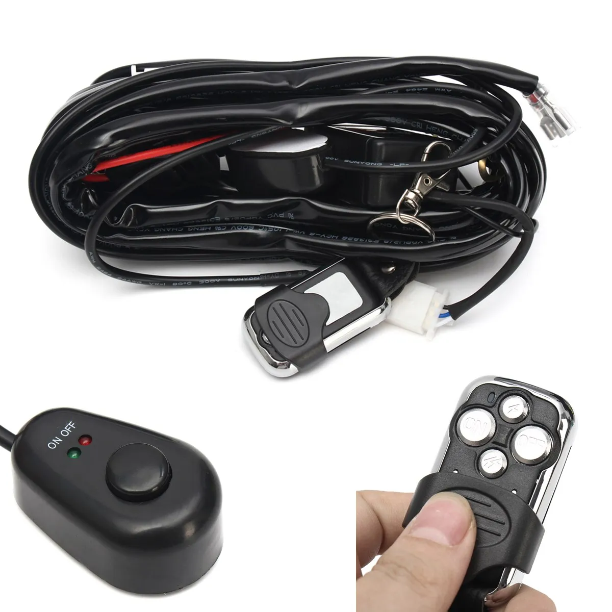

40A 12V Wiring Kit With Wireless Remote Control For LED Light Bar Offroad 2Lead