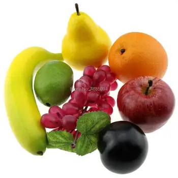 

Gresorth Realistic Artificial Decorative Fruit Fake Apple Orange Pear Lemon Banana Brin Grpae Home Kitchen Toy Model