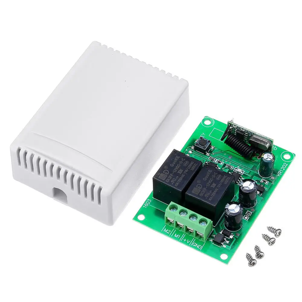 

DC12V 2 Channel Remote Control Switch Relay Module For DC Motor Reversing Controller