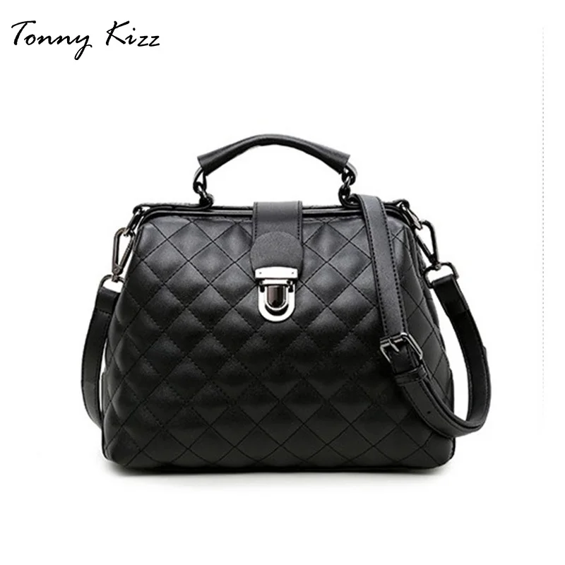 

Tonny Kizz doctor crossbody bags women shoulder bags with diamond lattice female handbags PU leather ladies casual tote bags hot