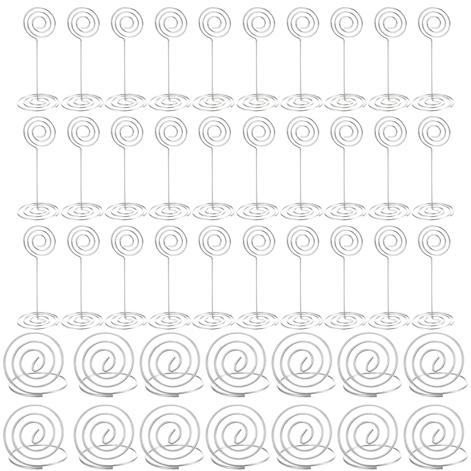 

36 Pieces Silver Table Number Holders Table Card Photo Menu Name Holder, 24 Pieces Stand Table Holder and 12 Pieces Ring Table
