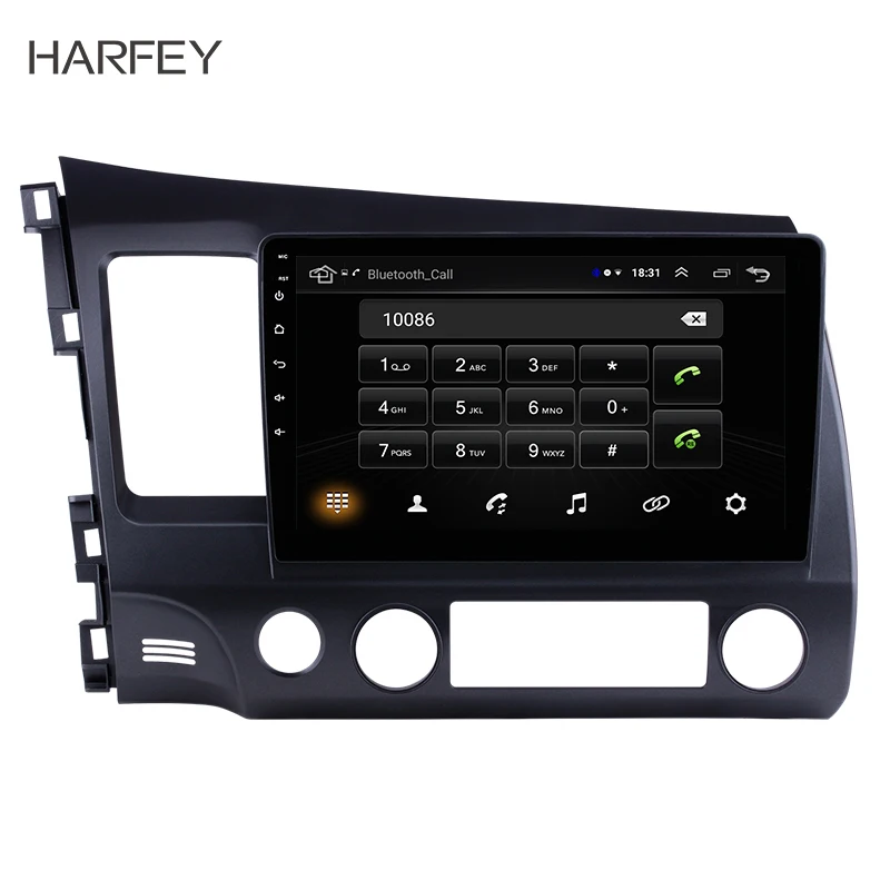 Harfey 10 1 дюймов Android 8 для Honda Civic 2006 2011 с Bluetooth WIFI OBD2 GPS навигация Радио 1024*600 HD