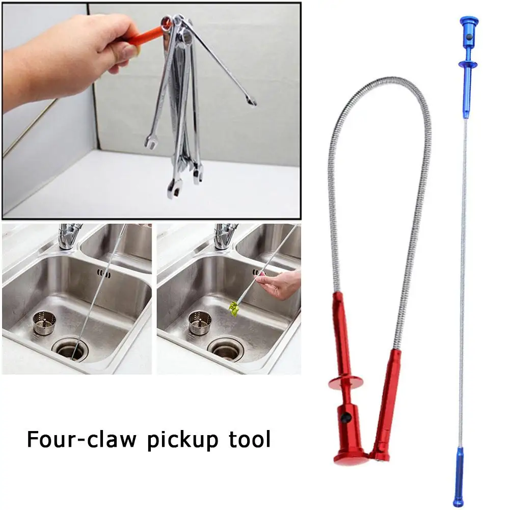 

Flexible Magnetic Four-claw Pickup Tool Telescopic Hose Picker LED Light Cleaning Sewer Pickup Tools