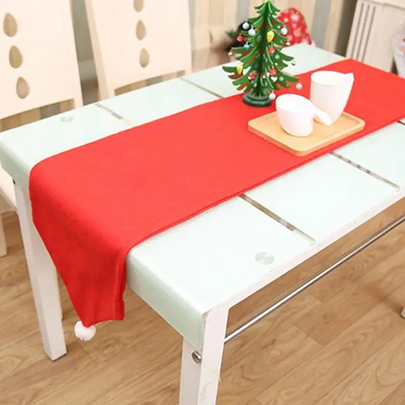 1pc Christmas Linen Tablecloth Red Non-woven Fabric Table Flag Home Party Dining Room Decor Supplies S3 | Дом и сад