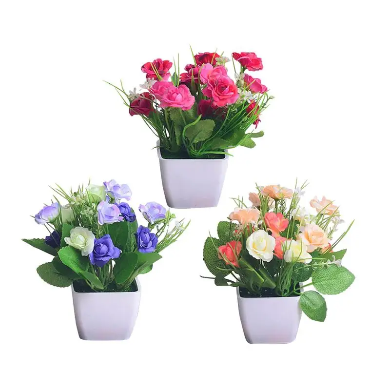 

Colorful Various Patterns Artificial FlowerShelf Window Small Ornaments Silk Flower Small Potted Plant Home Decoration