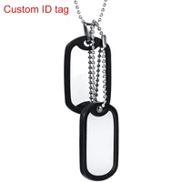 Персонализированные Выгравированные ID армейские бирки кулон ожерелье на заказ надпись имя собаки бирки индивидуальные нержавеющая сталь мужские ювелирные изделия подарки - изображение