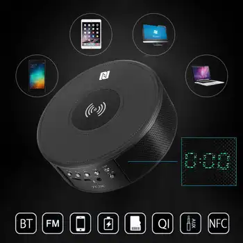 

Multifunction Qi Wireless NFC bluetooth Speaker Portable Radio Loudspeaker Mobile Phone Charger Charging Pad Docking Station