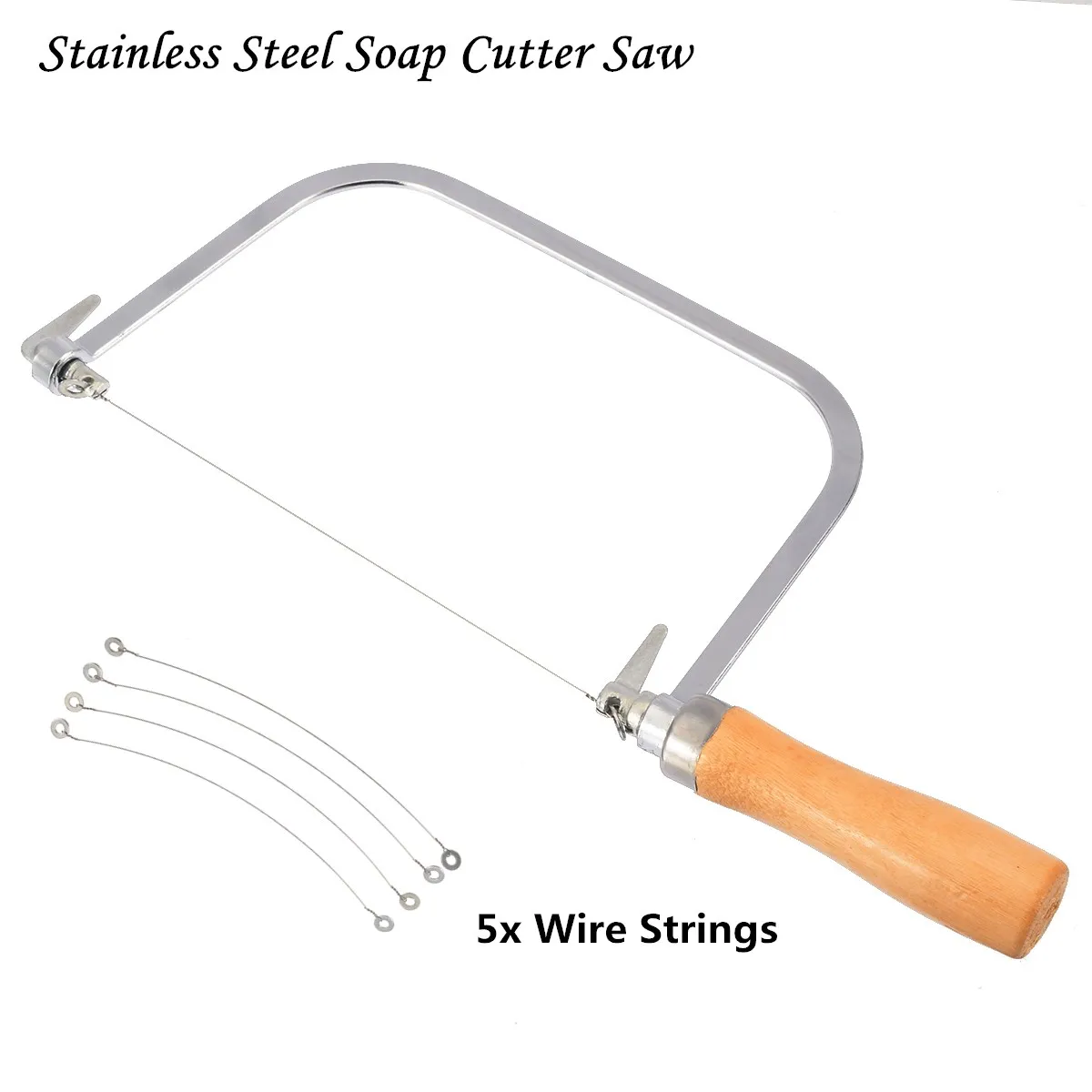

Soap Cutter Saw + 5 Loaf Wire String Stainless Steel Soap Candle Wax Slice Making Wire Strings Saw with Wooden Handle