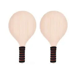 Beach Racquet Outdoor Games Wooden Racket Badminton Tennis Pingpong Beach Cricket Bat Racket Set Adult Children's Entertainment