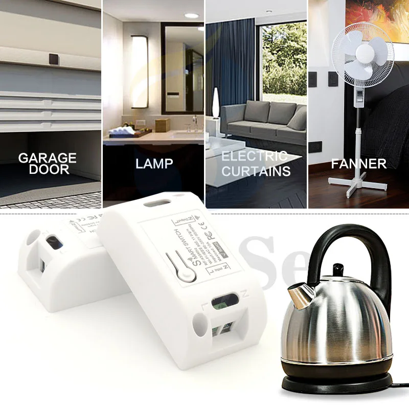 Smart Automation Modules Wifi Wireless Switch and 433Mhz RF Remote Control Via IOS Android Phone and Transmitter Timing control Smart Automation Modules Wifi Wireless Switch and 433Mhz RF Remote Control Via IOS Android Phone and Transmitter Timing control
