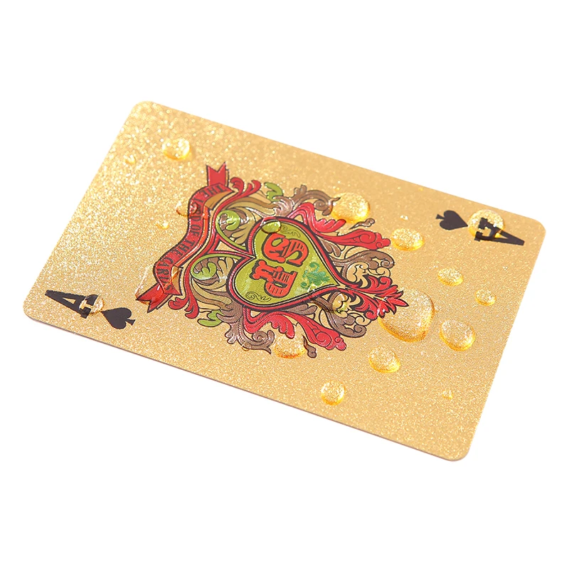 Дубай Золотой игральные упаковка карточек с деревянной коробкой ПВХ водонепроницаемые игровые карты Прочный творческий покер карты подарочная коробка