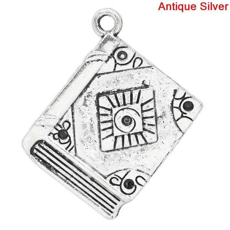 

Charm Pendants Book Antique Silver Pattern Carved 26x22mm,30PCs (K03539)
