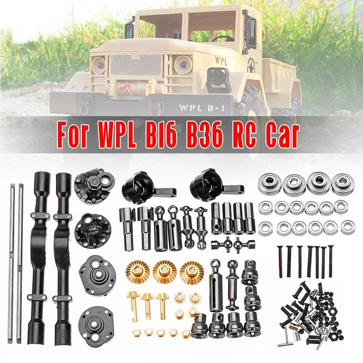 

Replacement Metal OP Accessory Middle Bridge Axle Parts Full Set For WPL B16 B36 RC Car DIY Remote Control Parts Accessories