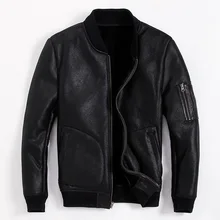 Пальто из овчины, мужское зимнее теплое кожаное пальто