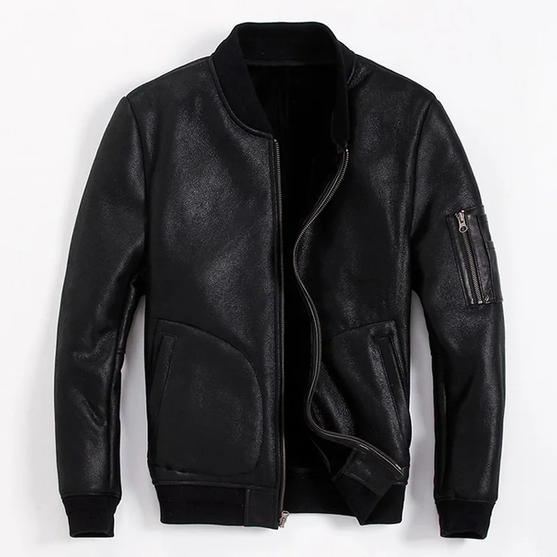 

Shearling Coat Men Winter Warm Leather Coat