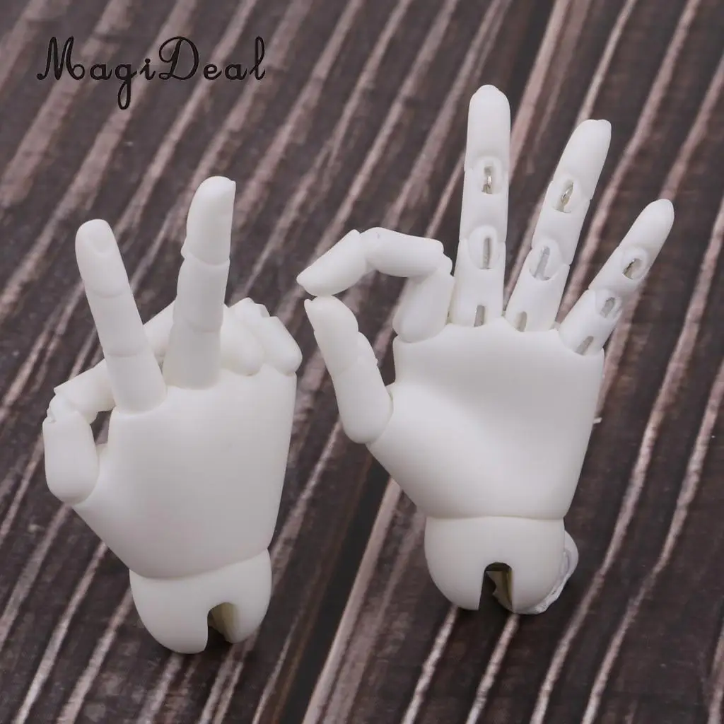 1/4 Смолы гибкие Соединенные руки для BJD куклы DIY делая аксессуары белая кожа |