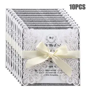 

10PCS European Style Wedding Invitations Card Envelopes Peacock Lace Invitation Cutout Wedding Invitation Party Decoration