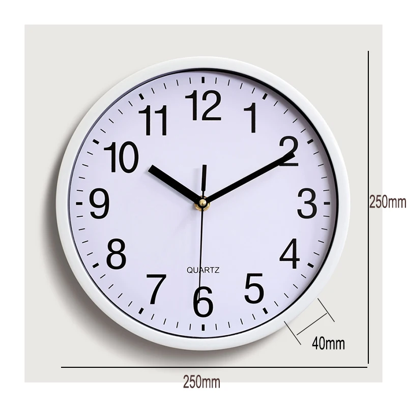 Не тикающие бесшумные настенные часы декоративные кварцевые аналоговые на батарейках 10 дюймов