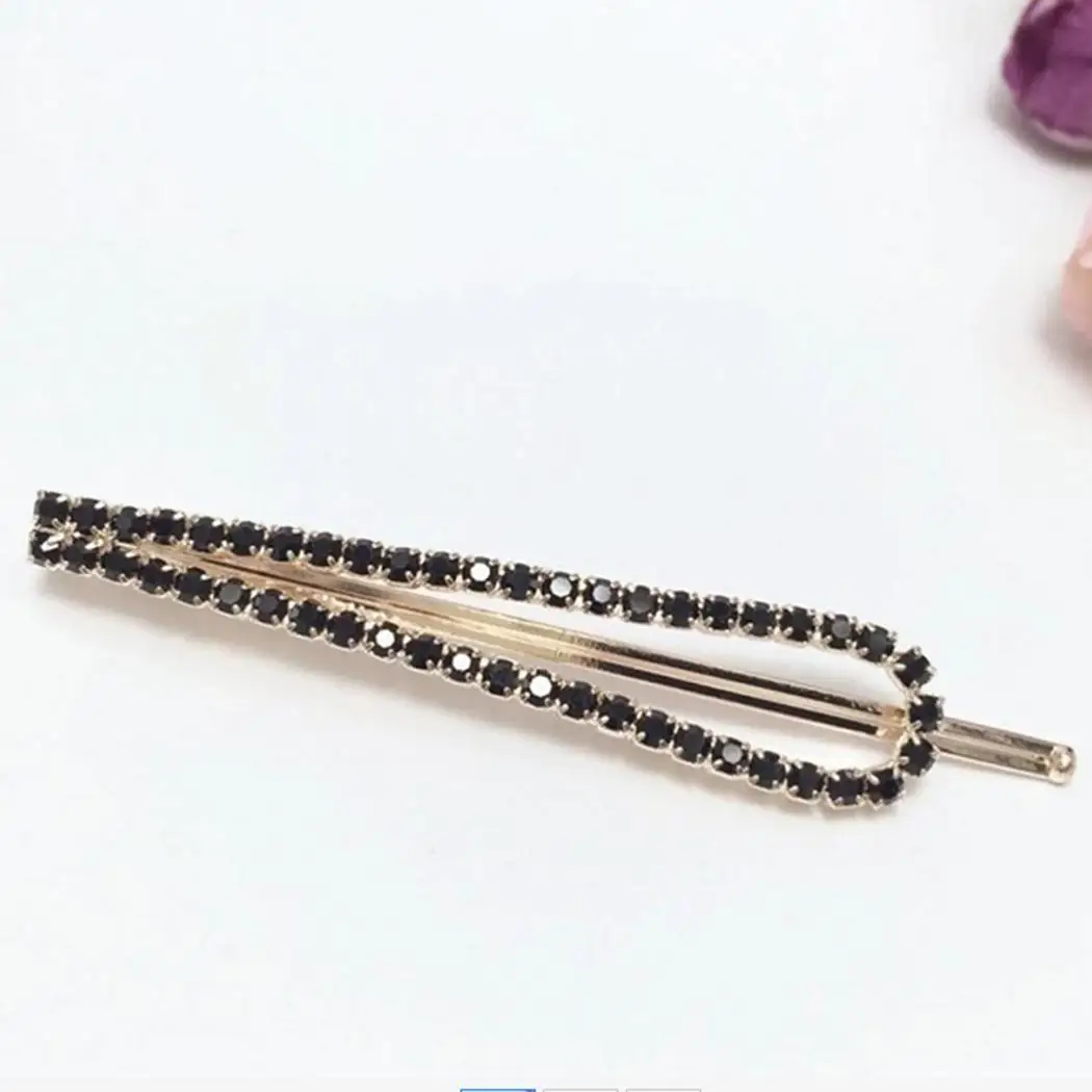 Fashion Rhinestone Casual Geometric Adult Black Hairpin Shaped Hair U