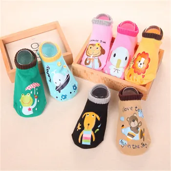 

Thicken Warm Shoes Cotton Baby Boys Girls Socks Rubber Slip-resistant Floor Socks Cartoon Infant Kids Animal Socks