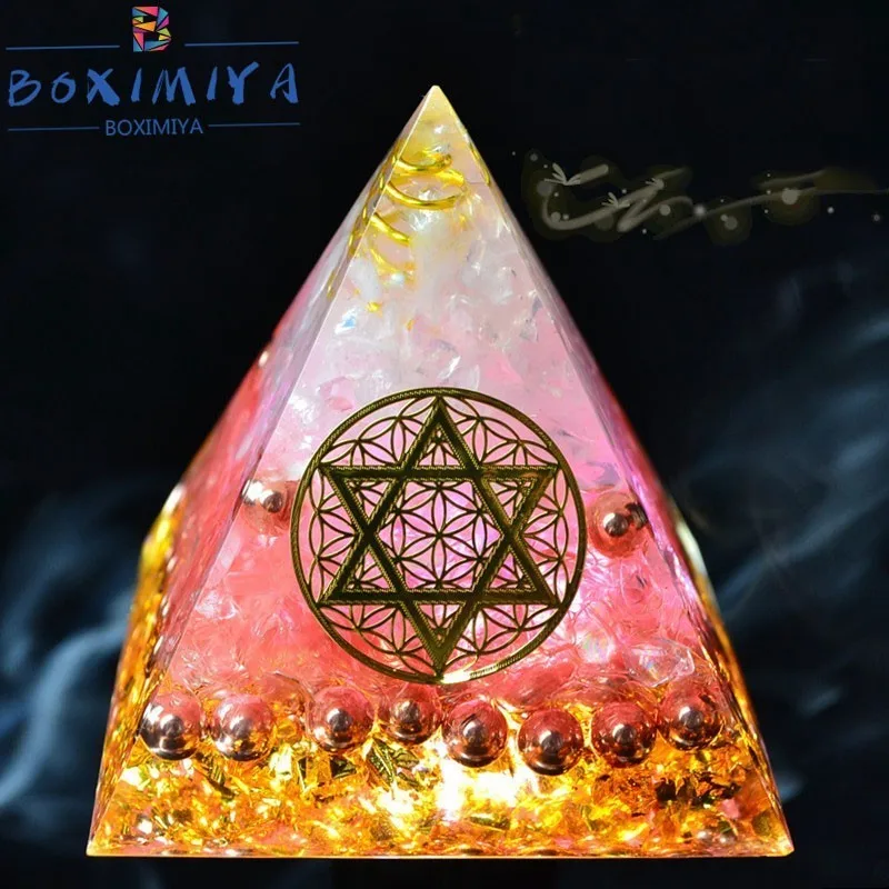 

Reiki Orgonite Augen Energy Pyramid Wicca Vintage Harajuku Rose Gold Chakra Jewelry Valentine's Day Present Pyramid Gift