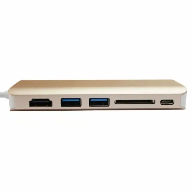 

USB HUB Multi Function HDMI+RJ45+PD USB3.0*2+SD USB3.0 External 6 in 1 Port USB USB Splitter 1 Port Type-C Power HUB