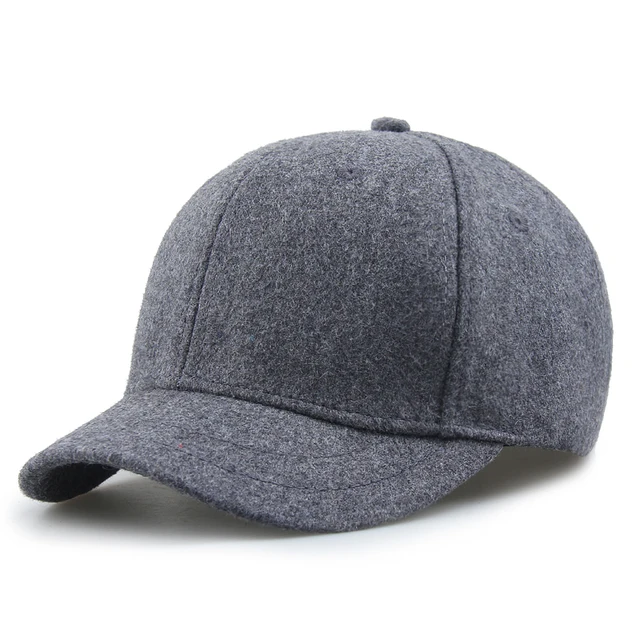 Man Small Brim Felt Baseball Cap Winter Male Wool Snapback Hat Outdoor Equestrian Cap Big Size Sports Caps 55-62cm 2