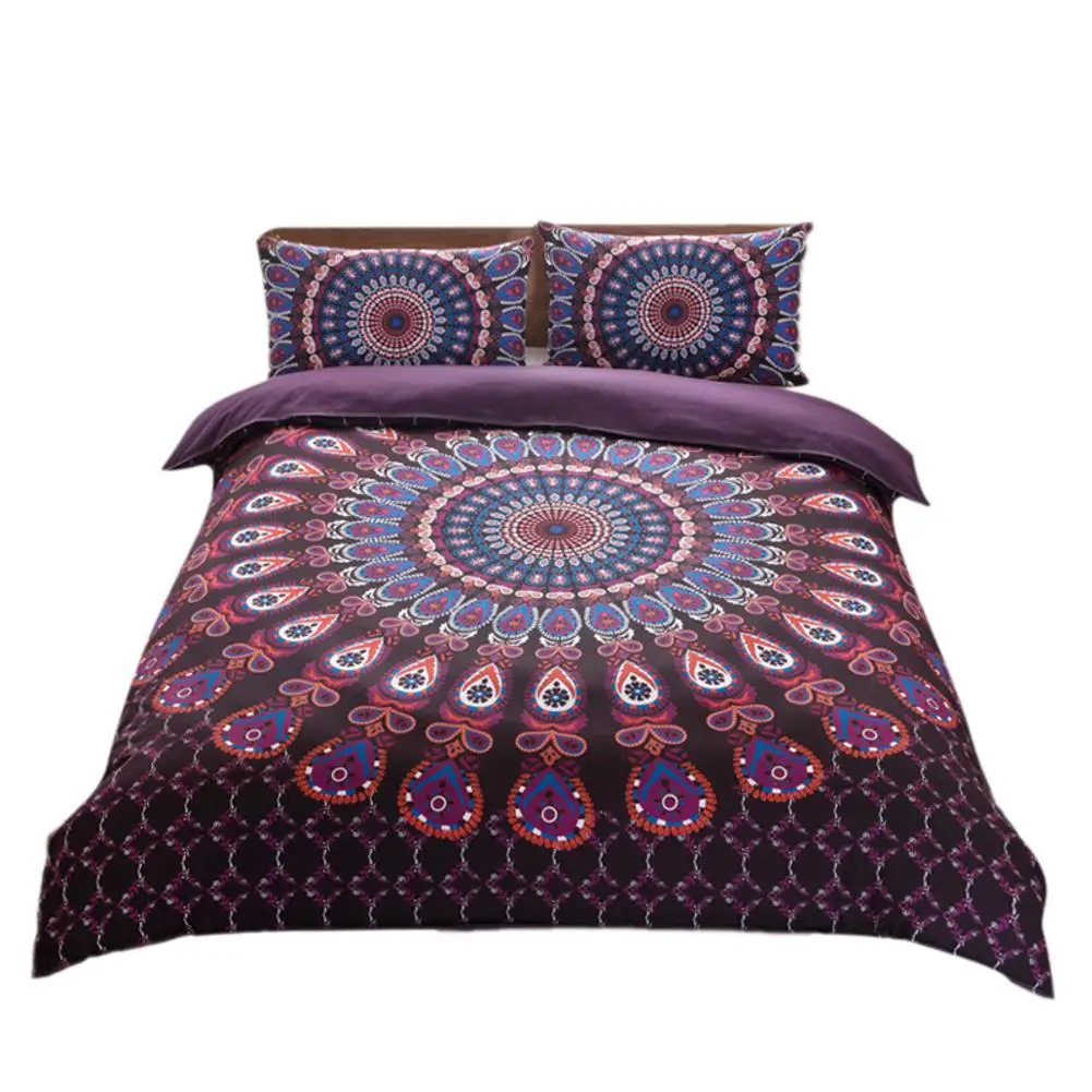 

Beautiful Indian Style Duvet Cover Pillowcase Stylish Bohemian Ethnic Style 3D Print Pattern Bed Decoration 3 Pieces Set