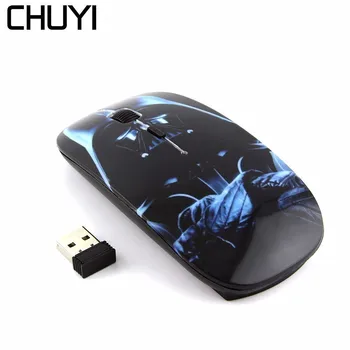 

CHUYI USB Mouse Ultra-thin Wireless Optical Vader Anakin Skywalker Master Computer Gaming Wireless Mice Star Wars For Laptop PC