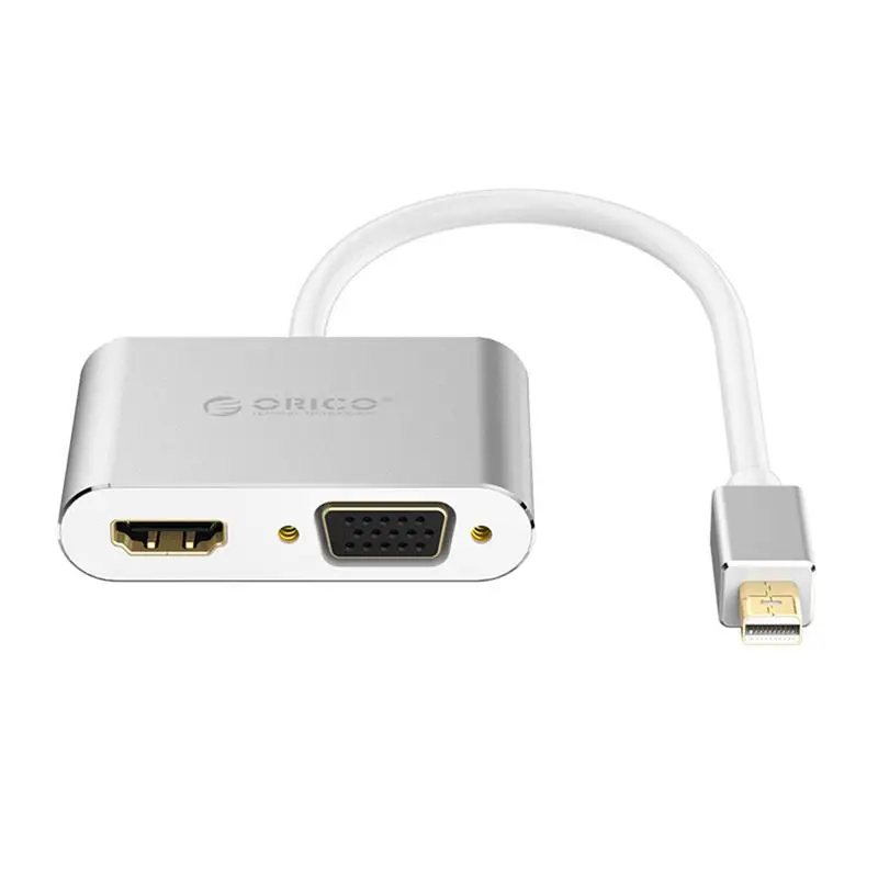 2 In 1 Mini DP DisplayPort To HDMI/VGA Display Port Cable Adapter For Apple MacBook Pro Sliver White 2 In 1 Mini DP DisplayPort To HDMI/VGA Display Port Cable Adapter For Apple MacBook Pro Sliver White