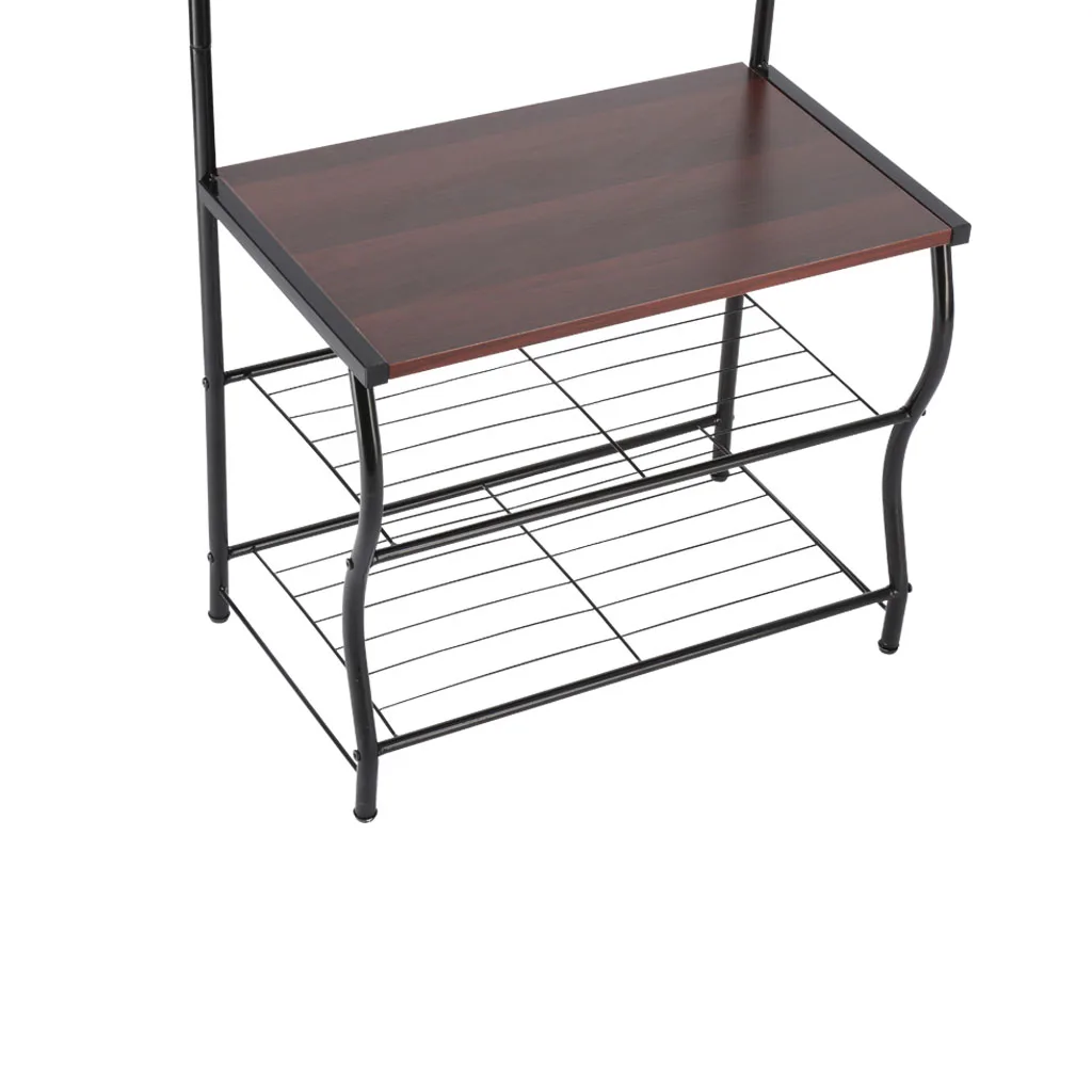LANGRIA Entryway металлическая скамейка для хранения обуви с вешалкой пальто 3 яруса и 5