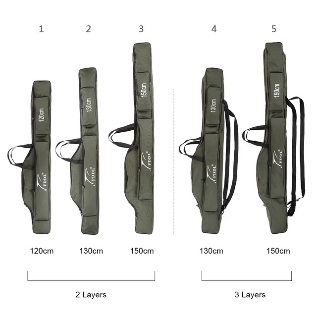 FDDL 120CM 130CM 150CM Portable Folding Fishing Rod Bag Multi-purpose  Carrier Canvas Fishing Pole Lure