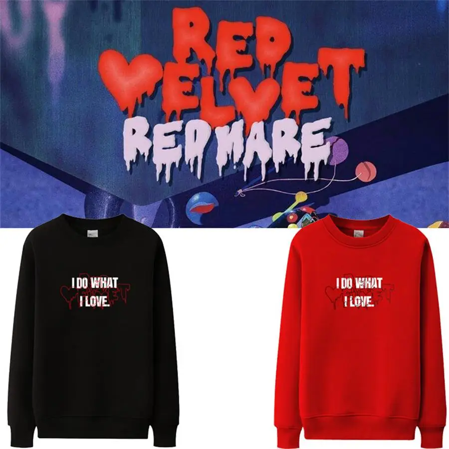 

Kpop Red Velvet Irene Wendy Support Hoodie Pullover REDMARE Concert Style Fashion Crew Neck Cotton Sweatshirt