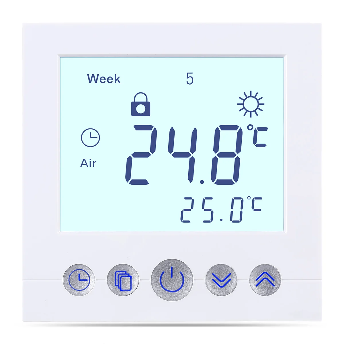 

Floureon C16GH1S Gas Boiler Heating Thermostat White AC230V Weekly Programmable Water Heating Temperature Regulator