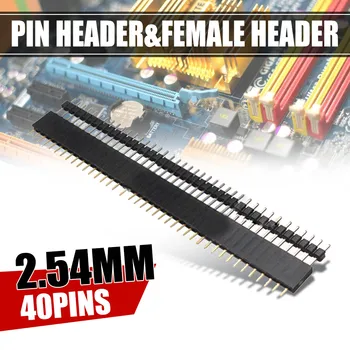 

10Pairs/20Pcs 40Pin 2.54mm Single Row Straight Male+Female SIL Pin Header Socket Row Strip PCB Connector Hot Sale for Arduino