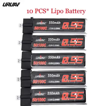 

5PCS/10PCS URUAV 3.8V 550Mah 50/100C 1S HV 4.35V PH2.0 Plug Lipo Battery For Emax Tinyhawk Kingkong/LDARC TINY Spare Part DIY