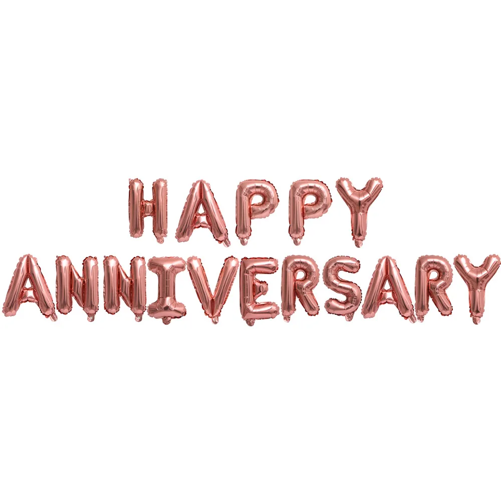 1 комплект 16 шт дюймов с надписью HAPPY ANNIVERSARY воздушные шары из фольги алюминиевые